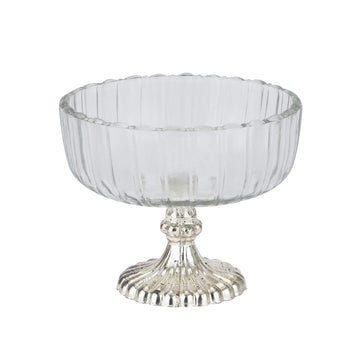 Silver mercury glass bowl, 15cm, handcrafted centerpiece for tablescapes or decor by Sostter at brixbailey.com