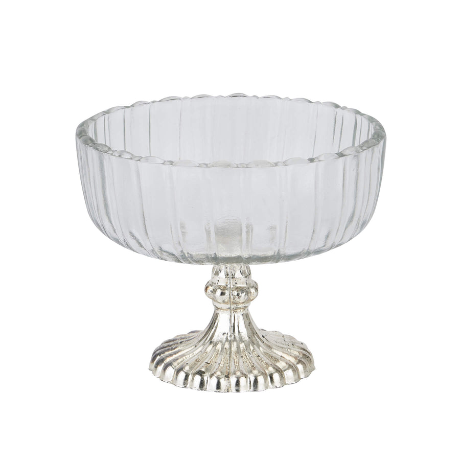 Silver mercury glass bowl, 15cm, handcrafted centerpiece for tablescapes or decor by Sostter at brixbailey.com