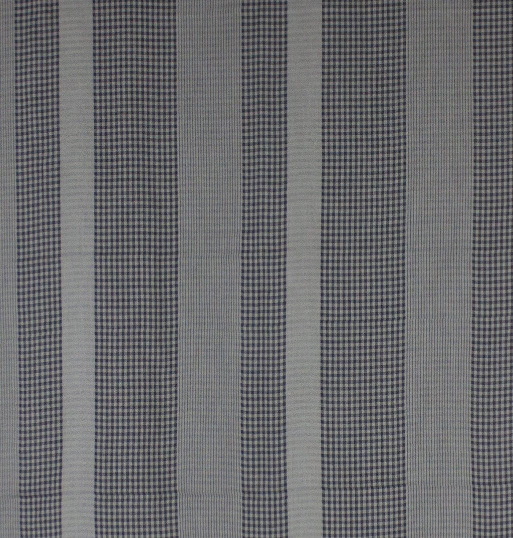 Checks and Stripes Cotton Scarf - Cement Black