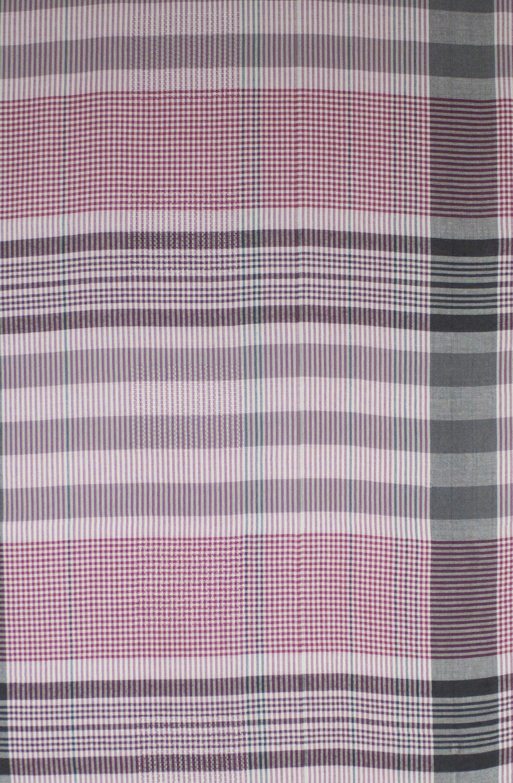 Checks and Stripes Textured Weave Viscose Scarf - Pink Black Off-White