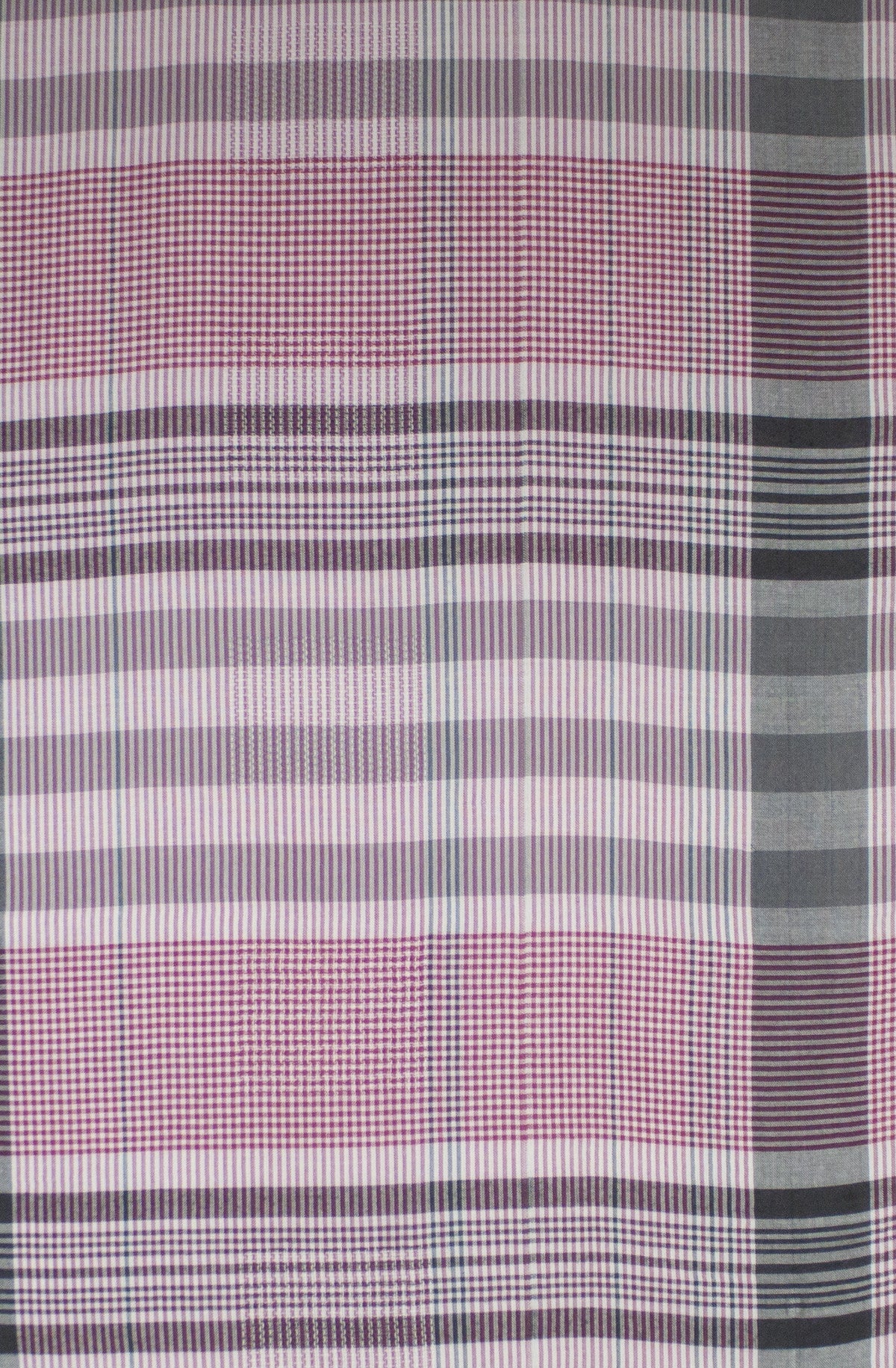 Checks and Stripes Textured Weave Viscose Scarf - Pink Black Off-White