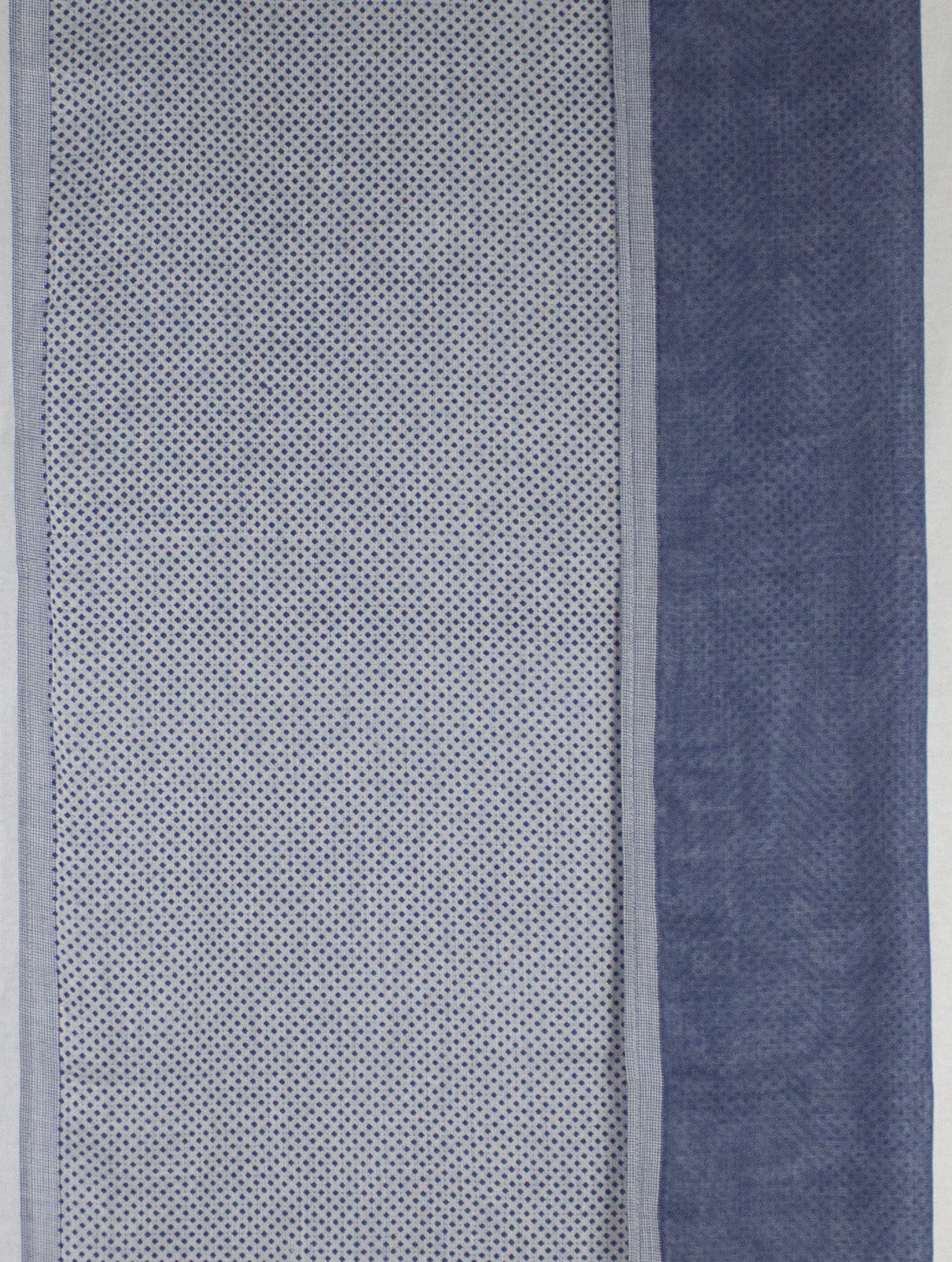Ditsy Diamond Print Double Fabric Cotton Scarf -  Chambray Blue