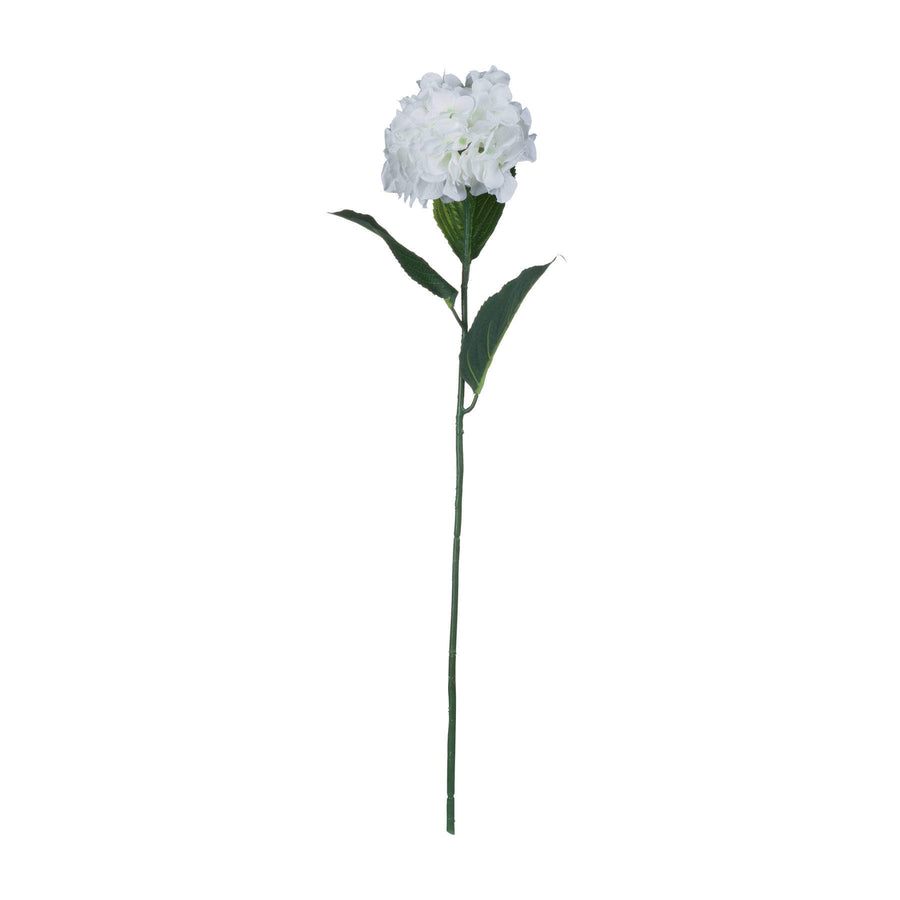 Lifelike white Schneeball hydrangea artificial stem, 71cm tall, hyper-realistic plastic flowers for vases or centerpieces by Sostter at brixbailey.com