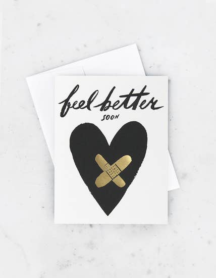 Feel Better Soon Card with Gold Foil Heart