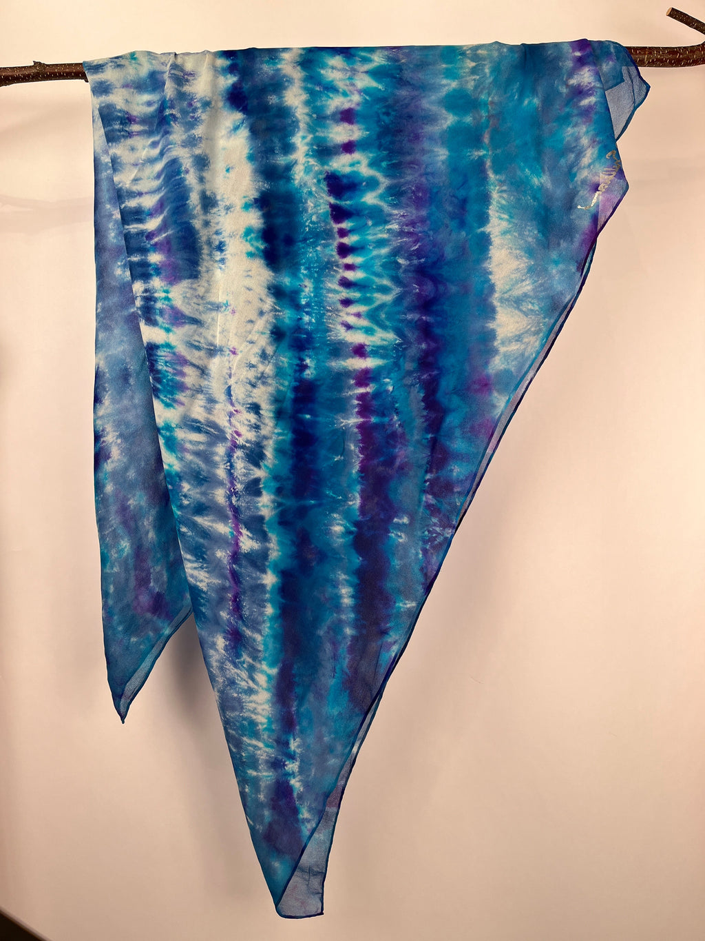 "Purple & Blue Fantasia" - hand-dyed silk scarf - $125