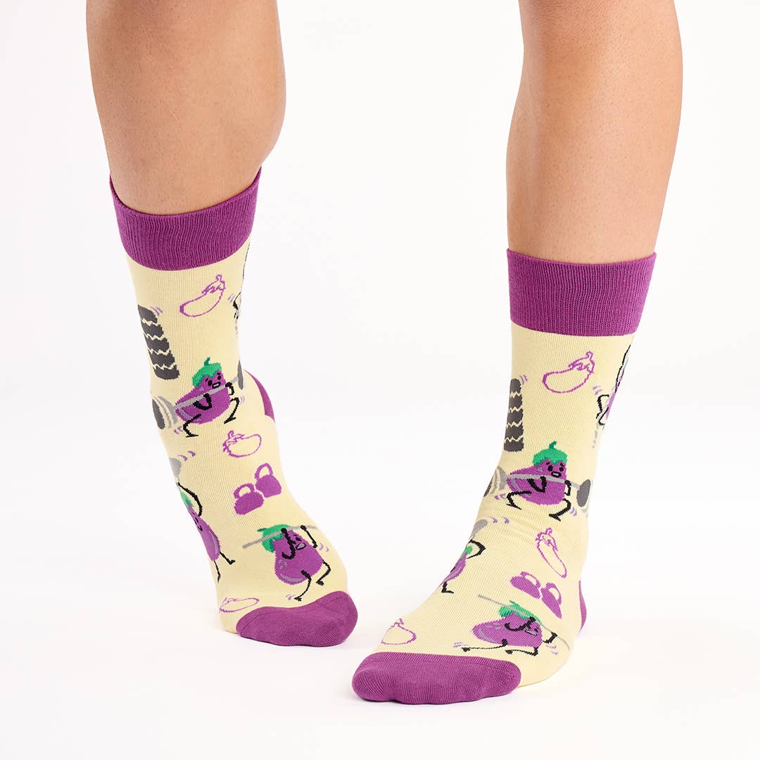 Eggplant Gains Socks