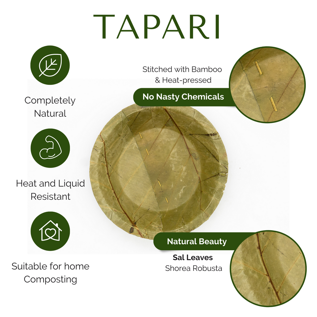 Small Disposable Leaf Bowls 15cm Natural Compostable