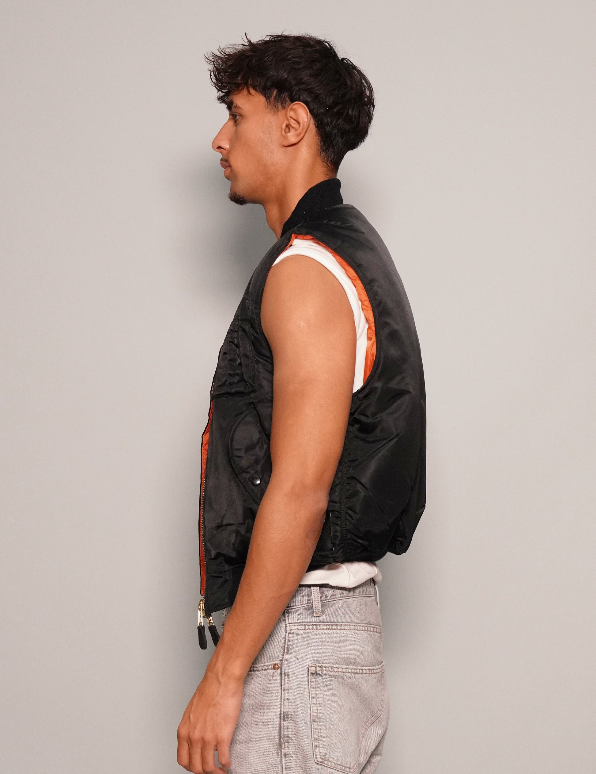 Bomber Gilet in Black