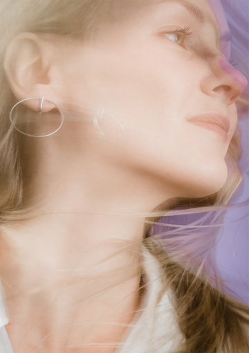 LAYERS x2 Silver Earrings – Minimalist & Handmade by Maarja Palu at www.brixbailey.com