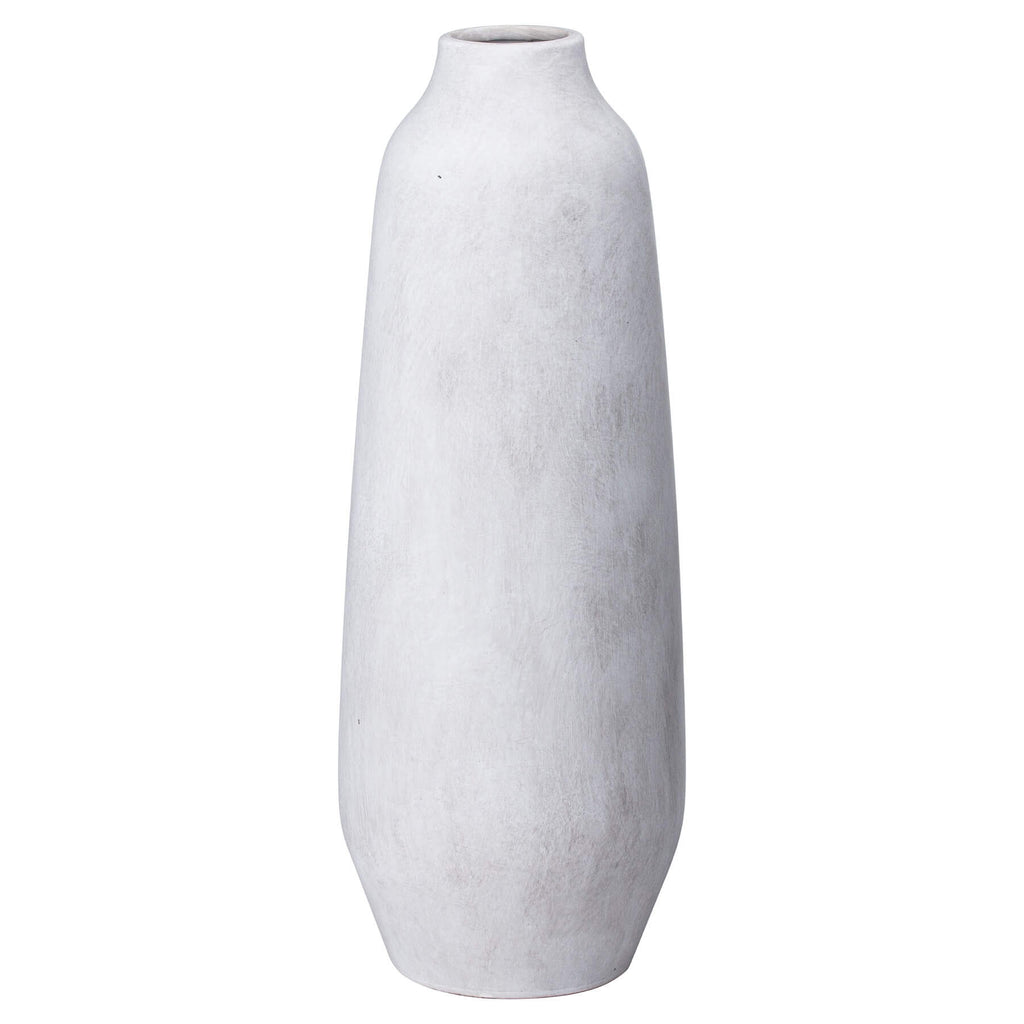 Handcrafted stoneware vase with textured stone finish, neutral hue, 41cm tall, ideal for dried florals or sculptural decor. by Sostter at brixbailey.com