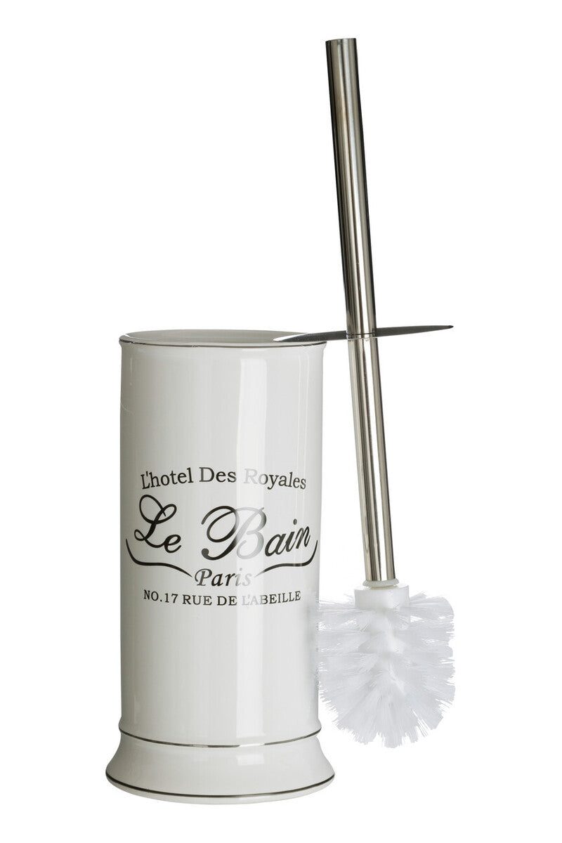 White Toilet Brush with Holder