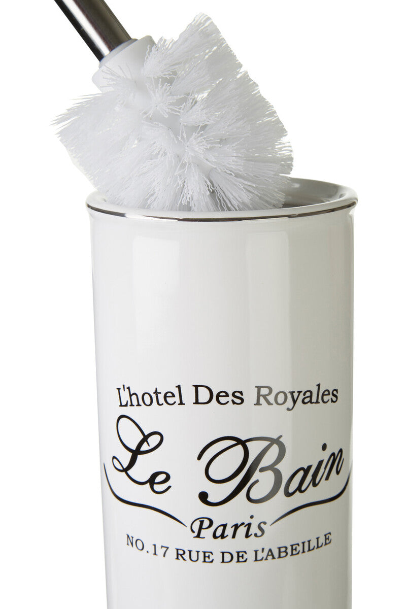 White Toilet Brush with Holder