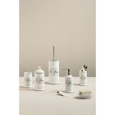 White Toilet Brush with Holder