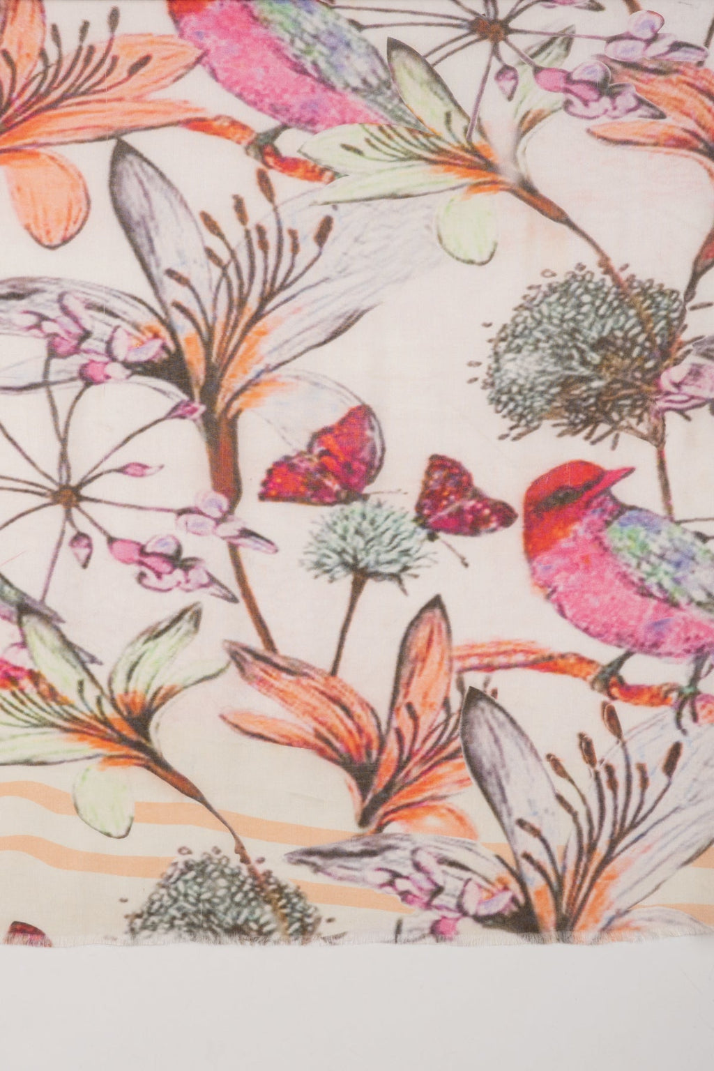 Summer Sparrow Floral Print Cotton Modal Scarf - Multicoloured