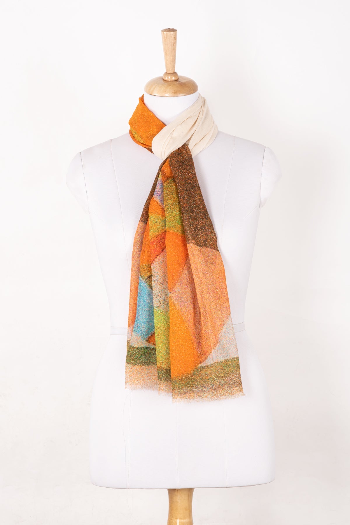 Snail Print Cotton Modal Scarf - Multicoloured