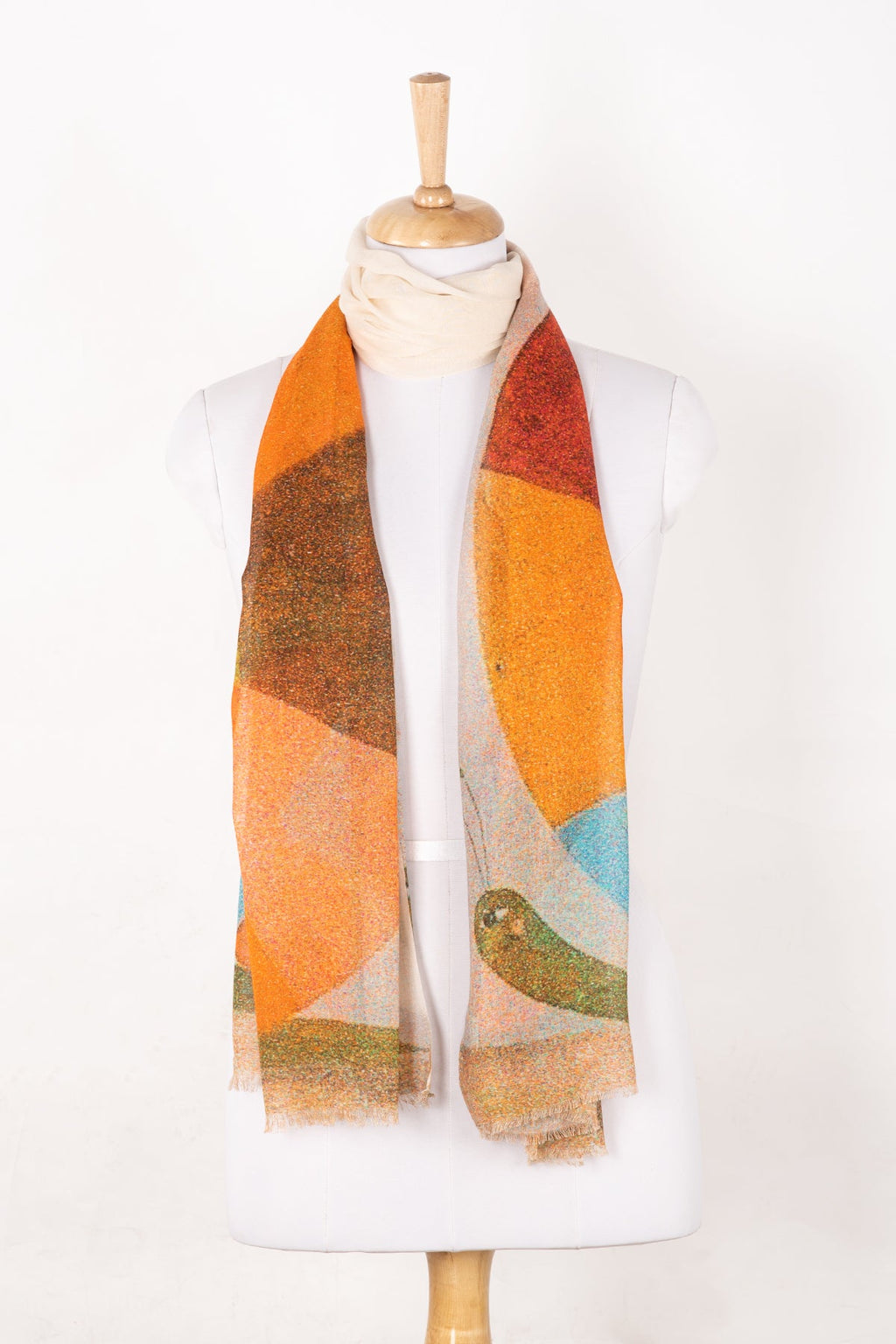Snail Print Cotton Modal Scarf - Multicoloured