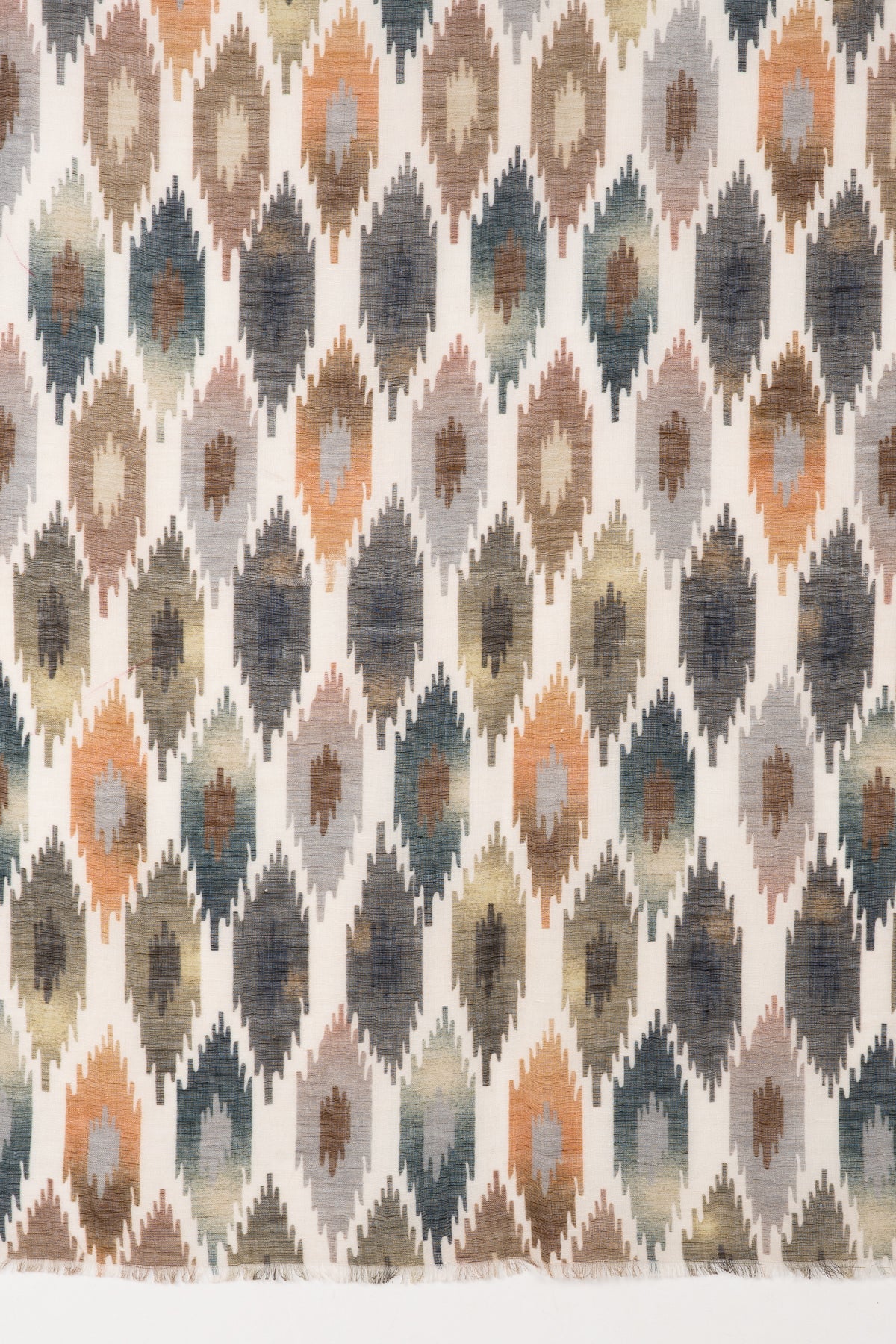 Ikat Glory Printed Linen Cotton Scarf - Multi