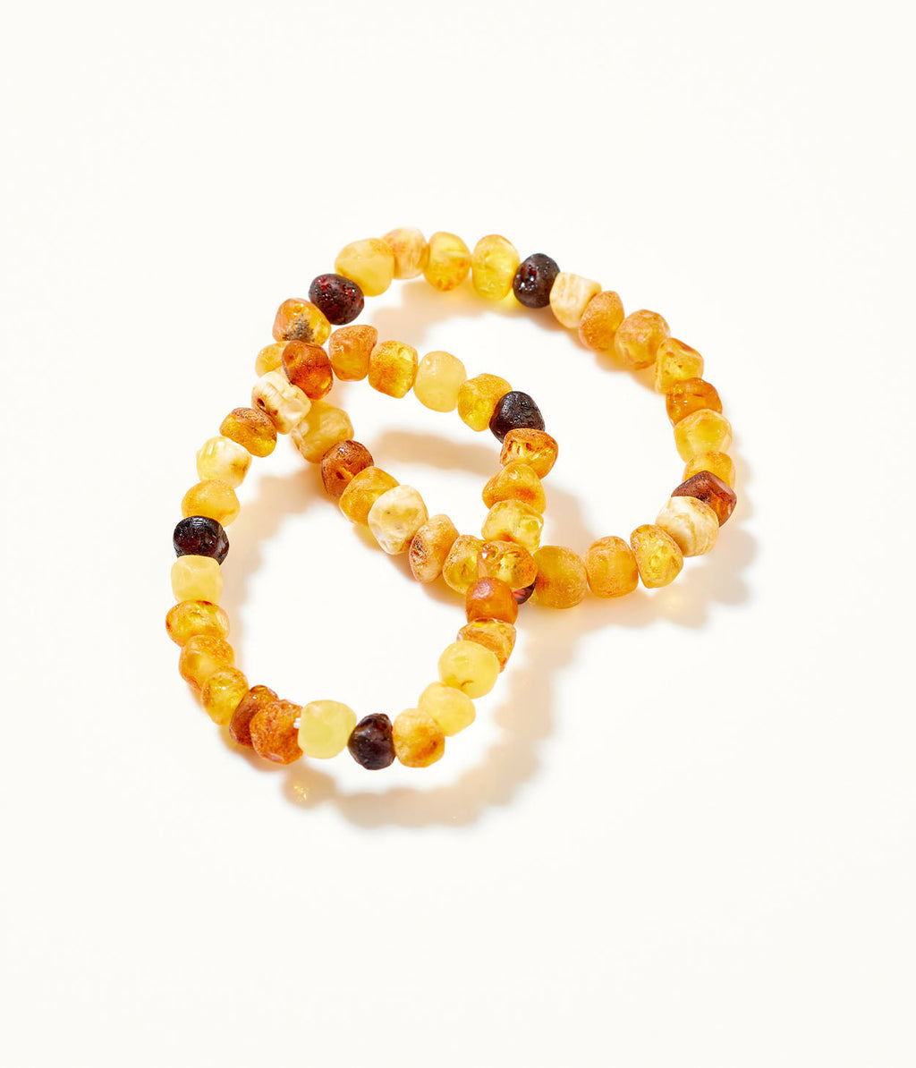 Raw Multi-tone Unisex Bracelet in Baltic Amber