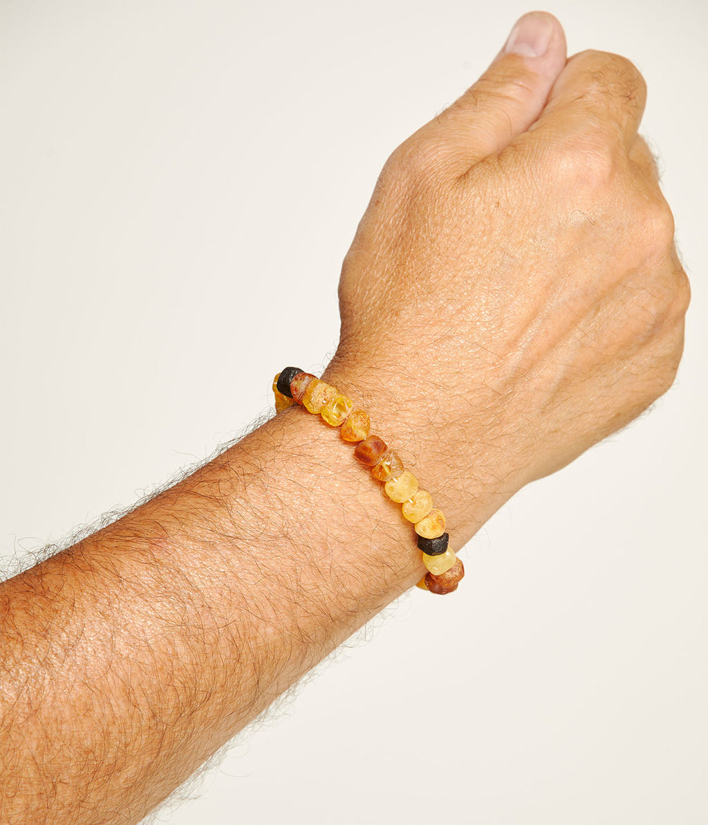 Raw Multi-tone Unisex Bracelet in Baltic Amber