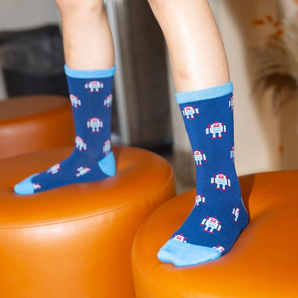 Robot Matching Bamboo Socks for Adults and Children