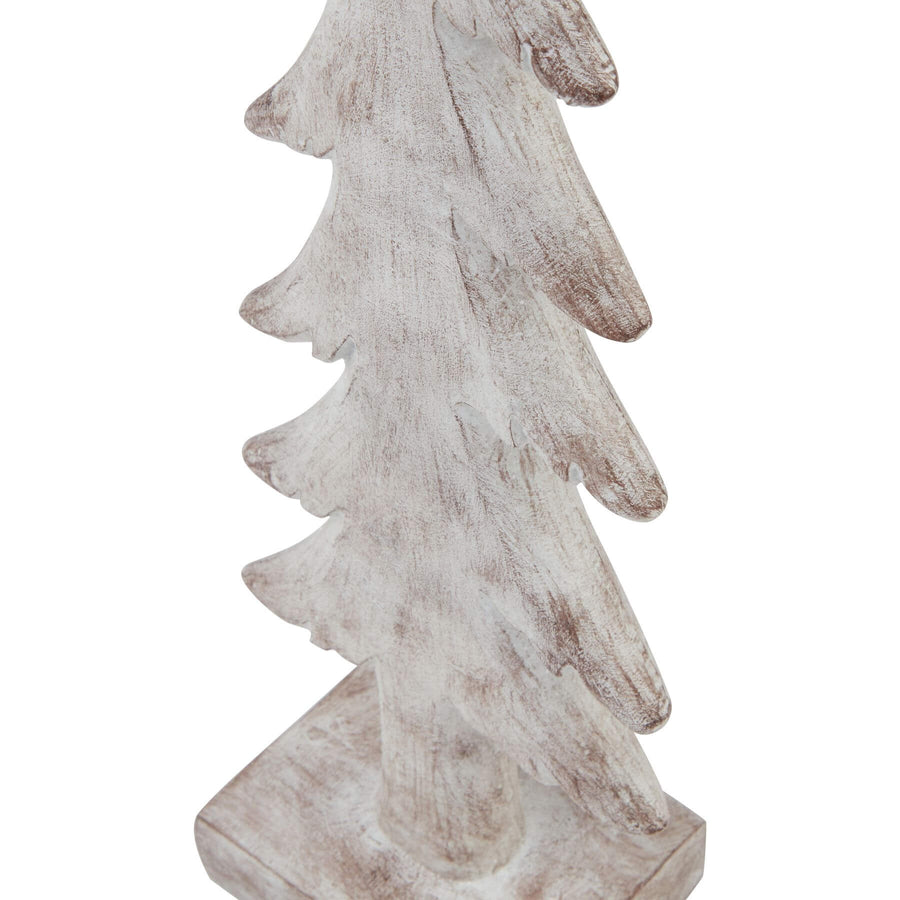 Hand-sculpted Nordic winter tree sculpture with snow-dusted branches, textured resin, and lifelike details, 39cm tall. by Sostter at brixbailey.com
