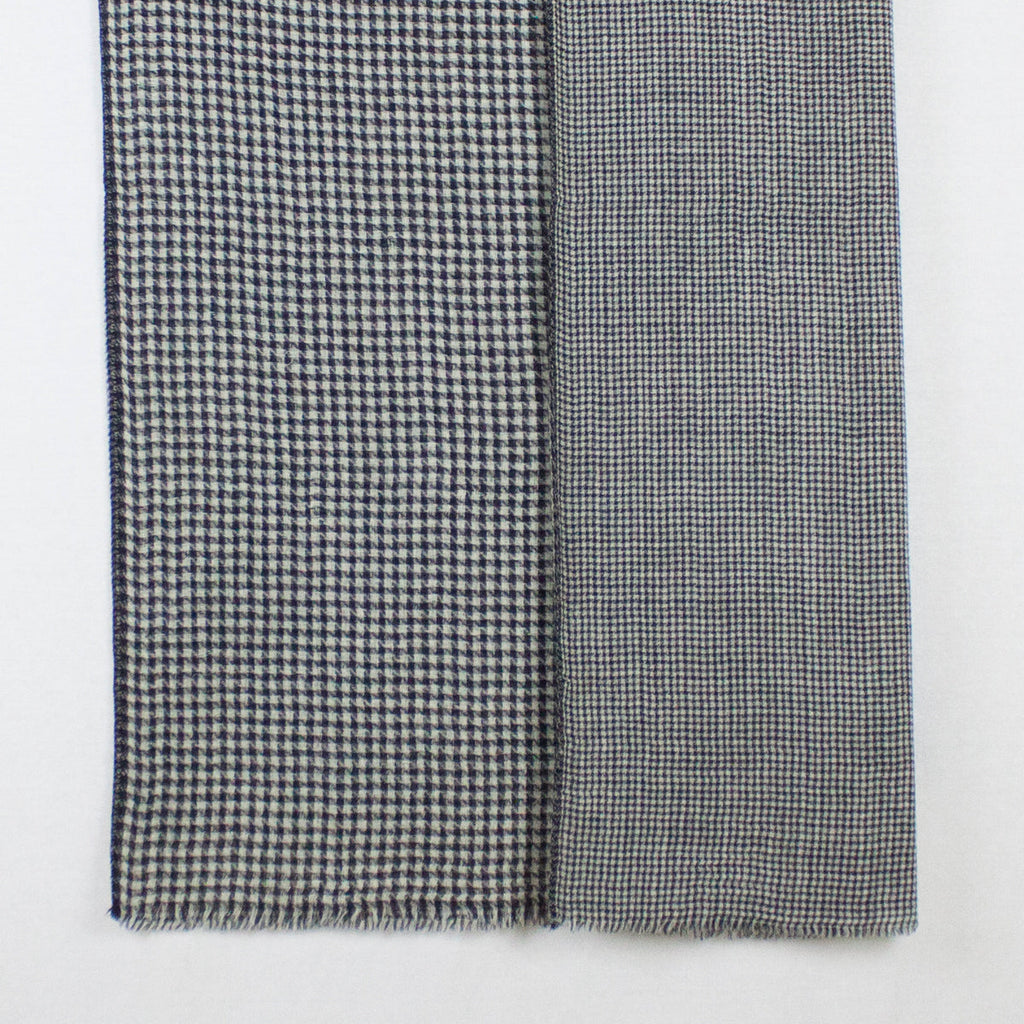 Reversible Hounds-tooth Merino Wool Scarf - White Black