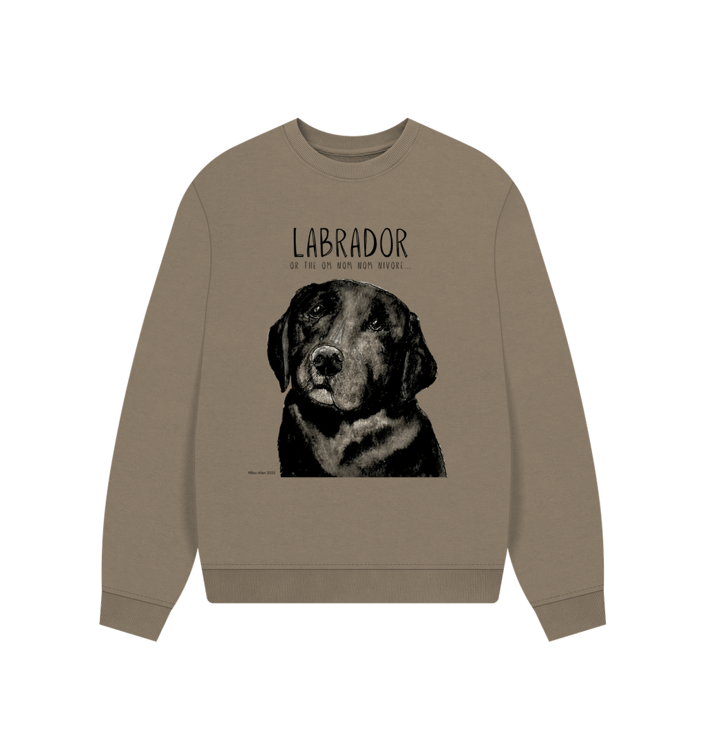 Will Sit for Snacks: The Black Labrador Oversized Sweatshirt