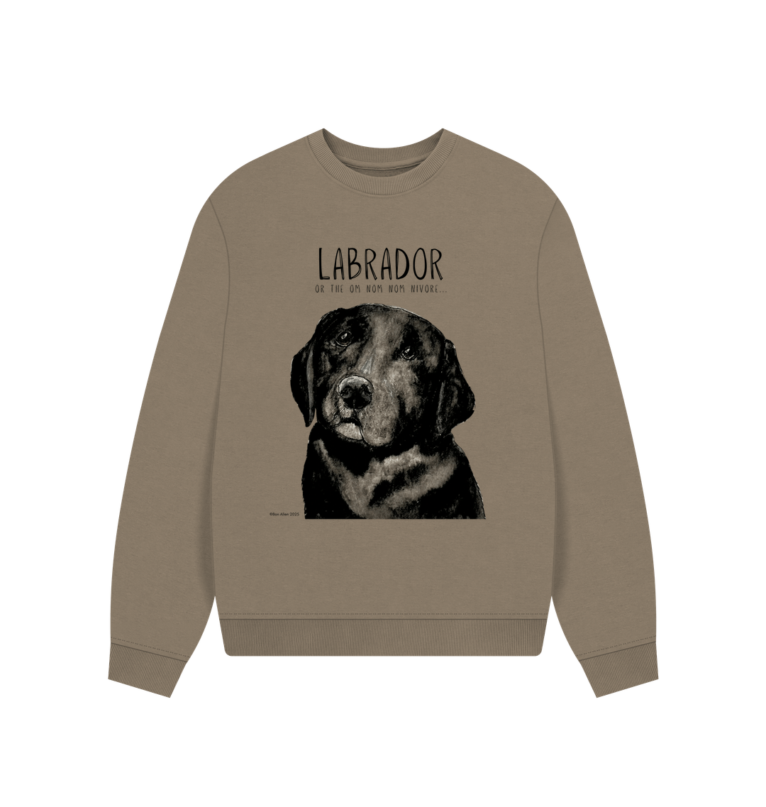 Will Sit for Snacks: The Black Labrador Oversized Sweatshirt