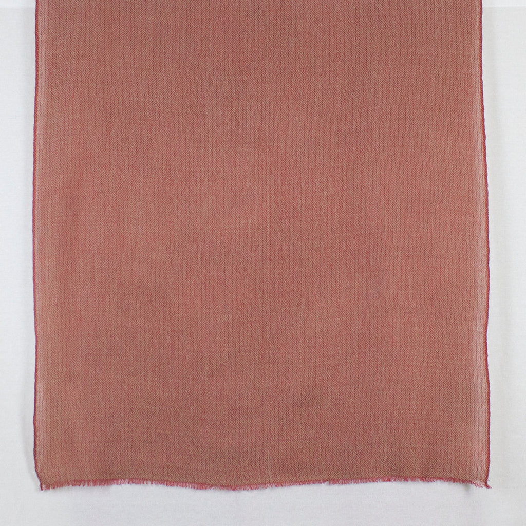 Diamond Weave Two Tone Merino Wool Scarf - Red