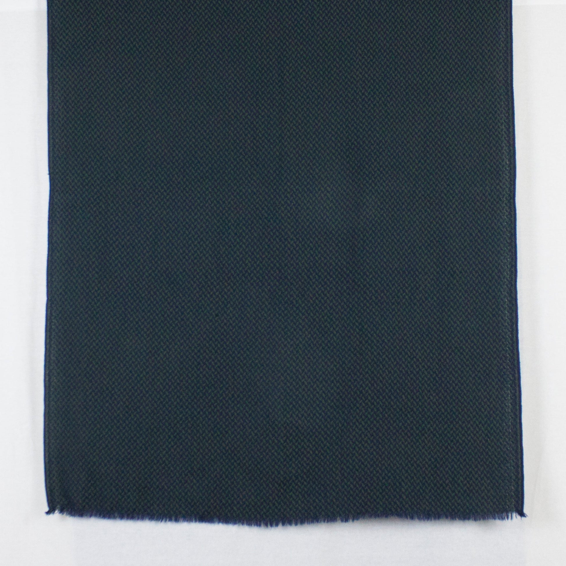 Chevron Weave Two Tone Merino Wool Scarf - Navy Green