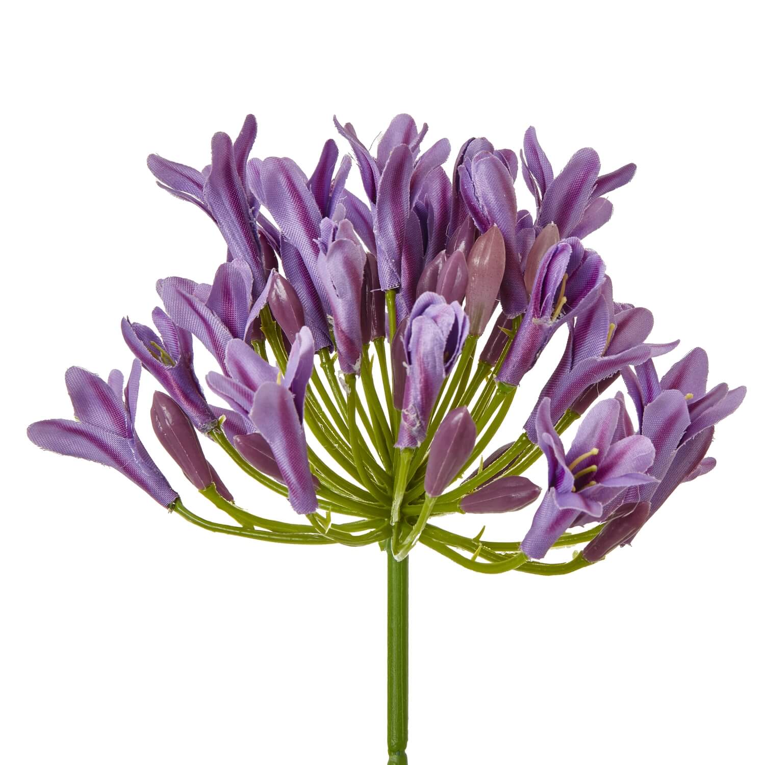 Lifelike lilac agapanthus spray with green stem, faux floral decor for modern farmhouse or minimalist interiors by Sostter at brixbailey.com