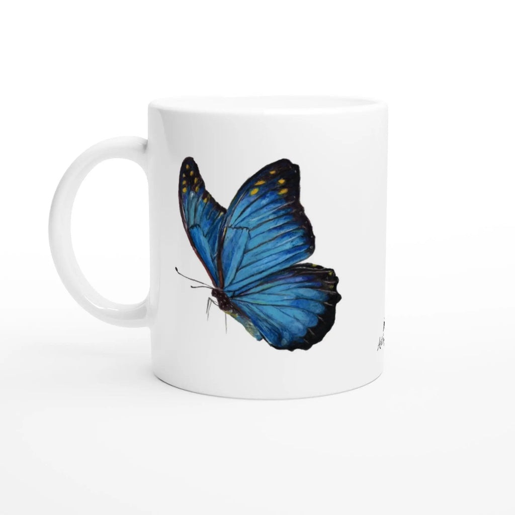 Blue Butterfly Mug – 11oz Ceramic Wildlife Coffee Cup