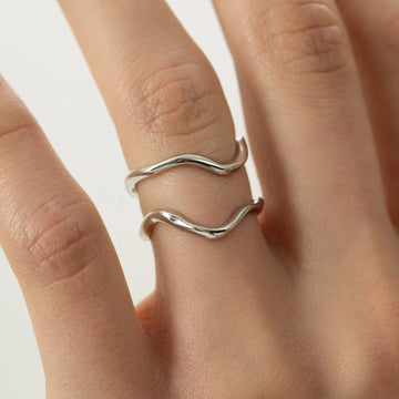 ONEHE Adjustable Silver Ring – Hypoallergenic & Rhodium-Plated by ONEHE at www.brixbailey.com