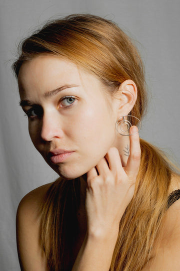 LAYERS x3 Silver Earrings – Handcrafted Minimalist Jewelry by Maarja Palu at www.brixbailey.com