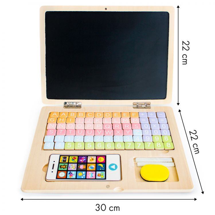 Ecotoys Wooden Laptop – Educational Toy for Creative Learning by ECOTOYS at www.brixbailey.com