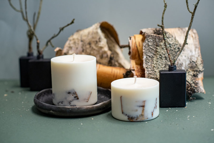 Handmade Birch Bark Soy Candle from Latvia - Unique & Eco-Friendly with Authentic Birch Essence by TL Candles at www.brixbailey.com