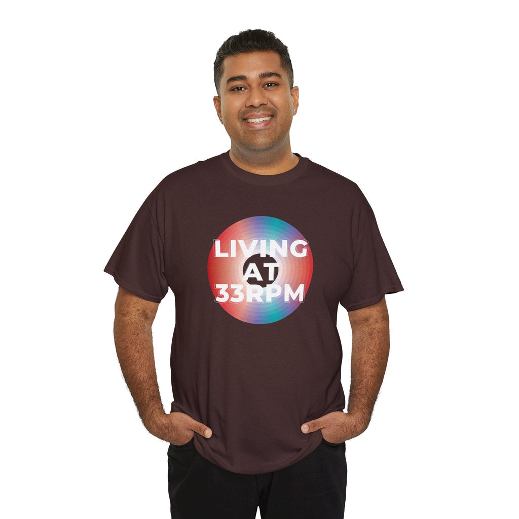 Living at 33rpm Men's Vinyl T-Shirt