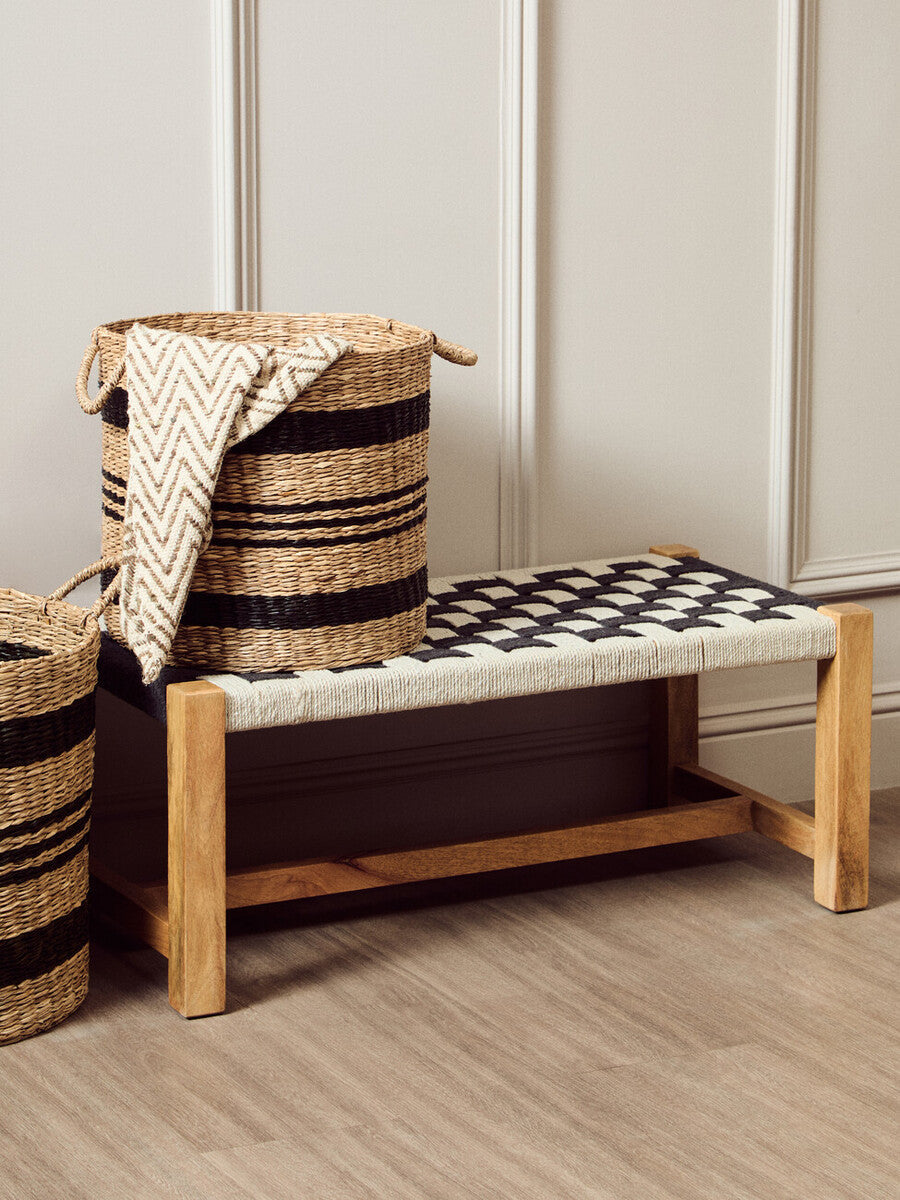 Set of 2 Seagrass Baskets with Black Stripes | Arles