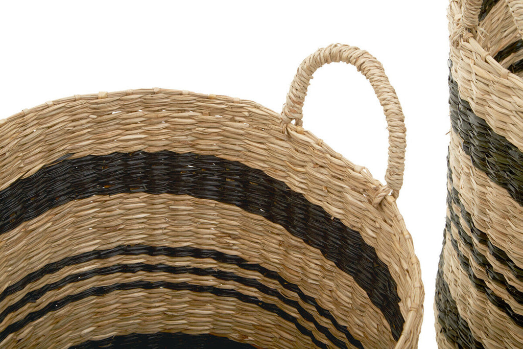 Set of 2 Seagrass Baskets with Black Stripes | Arles