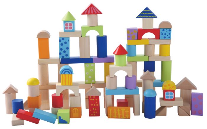 100-Piece Colorful Wooden Blocks Set – Safe & Creative Play by Gerardo's Toys at www.brixbailey.com