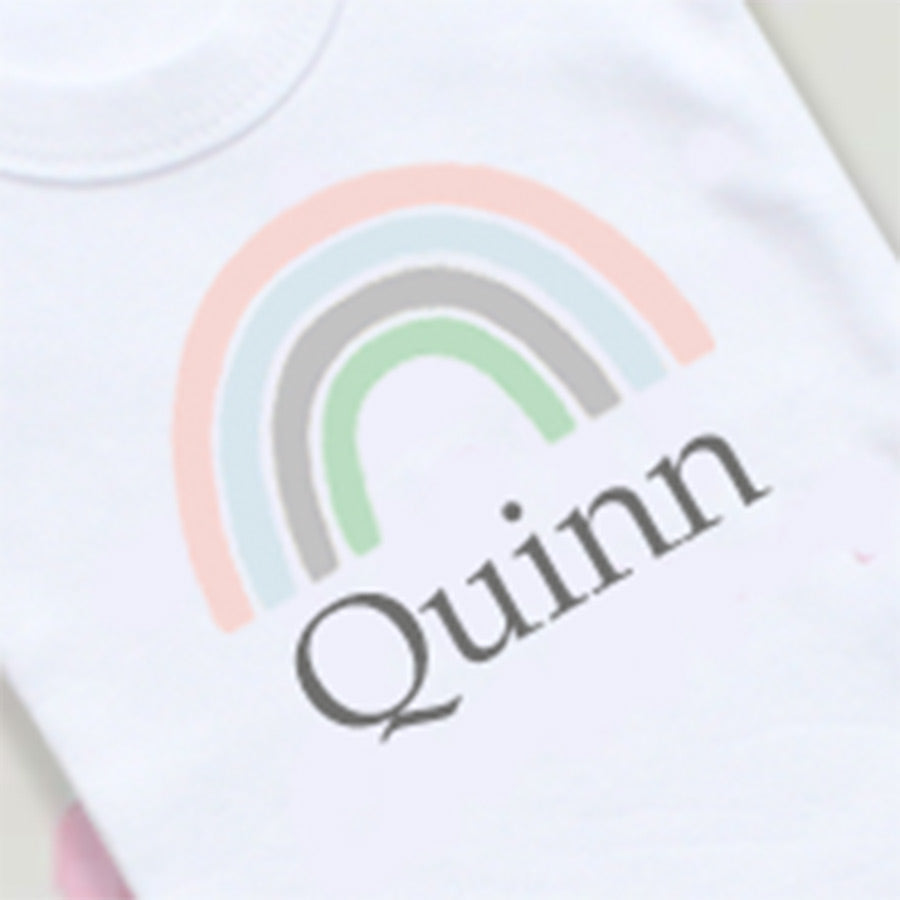 Pastel Rainbow Personalise Baby Bodysuit - 0-3 months