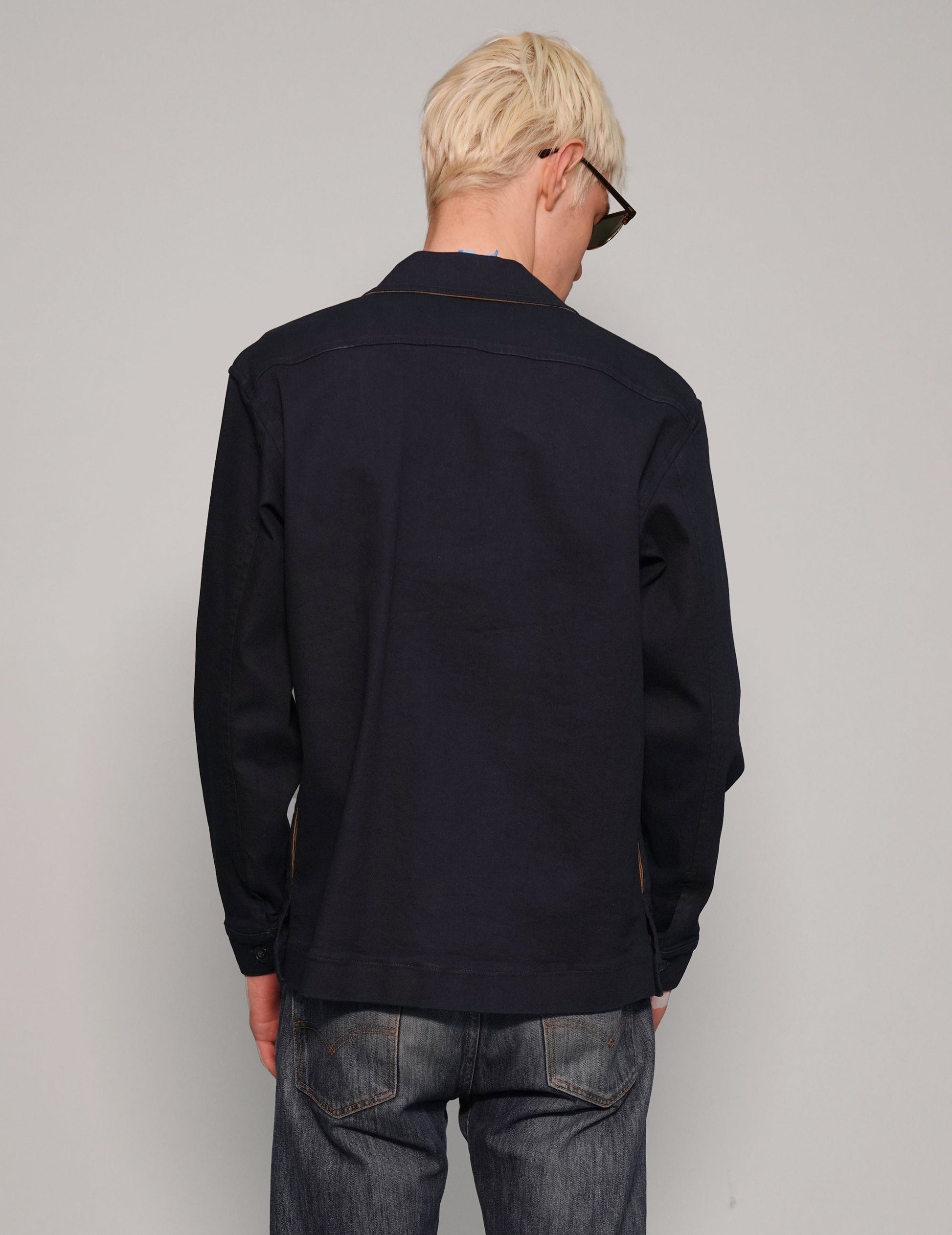 Cotton Workshirt in Navy Blue