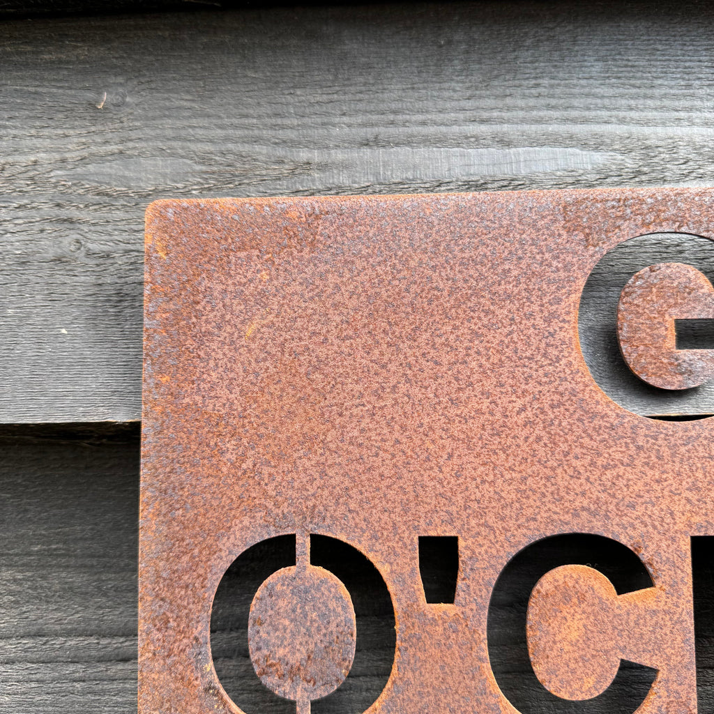 Rustic Metal GIN O’CLOCK Sign