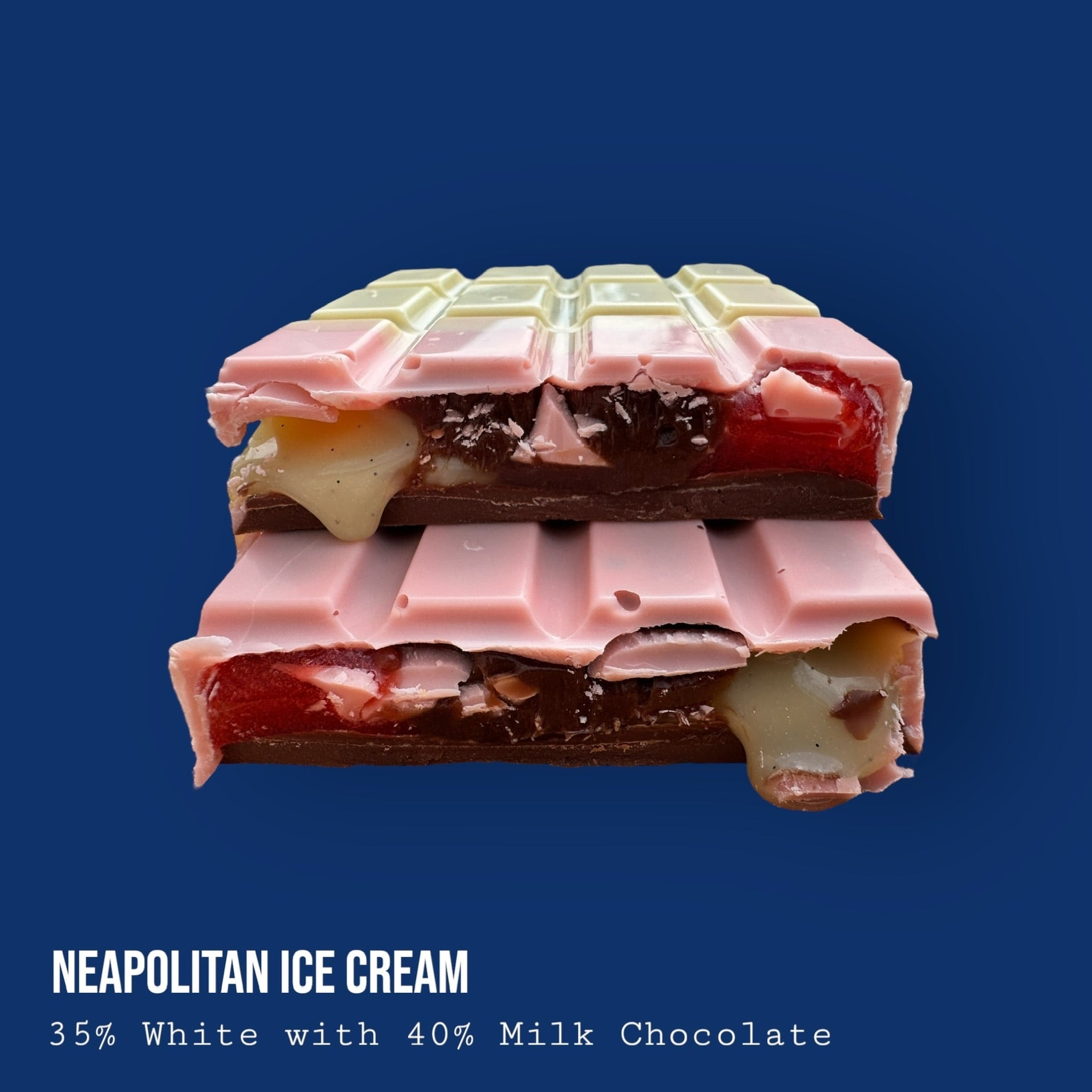 Milk Chocolate Neapolitan ice cream inspired loaded chocolate bar 230g