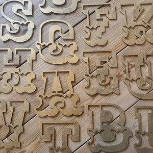 A-Z Rustic 5" or 12" Gold Metal Carnival Letters.