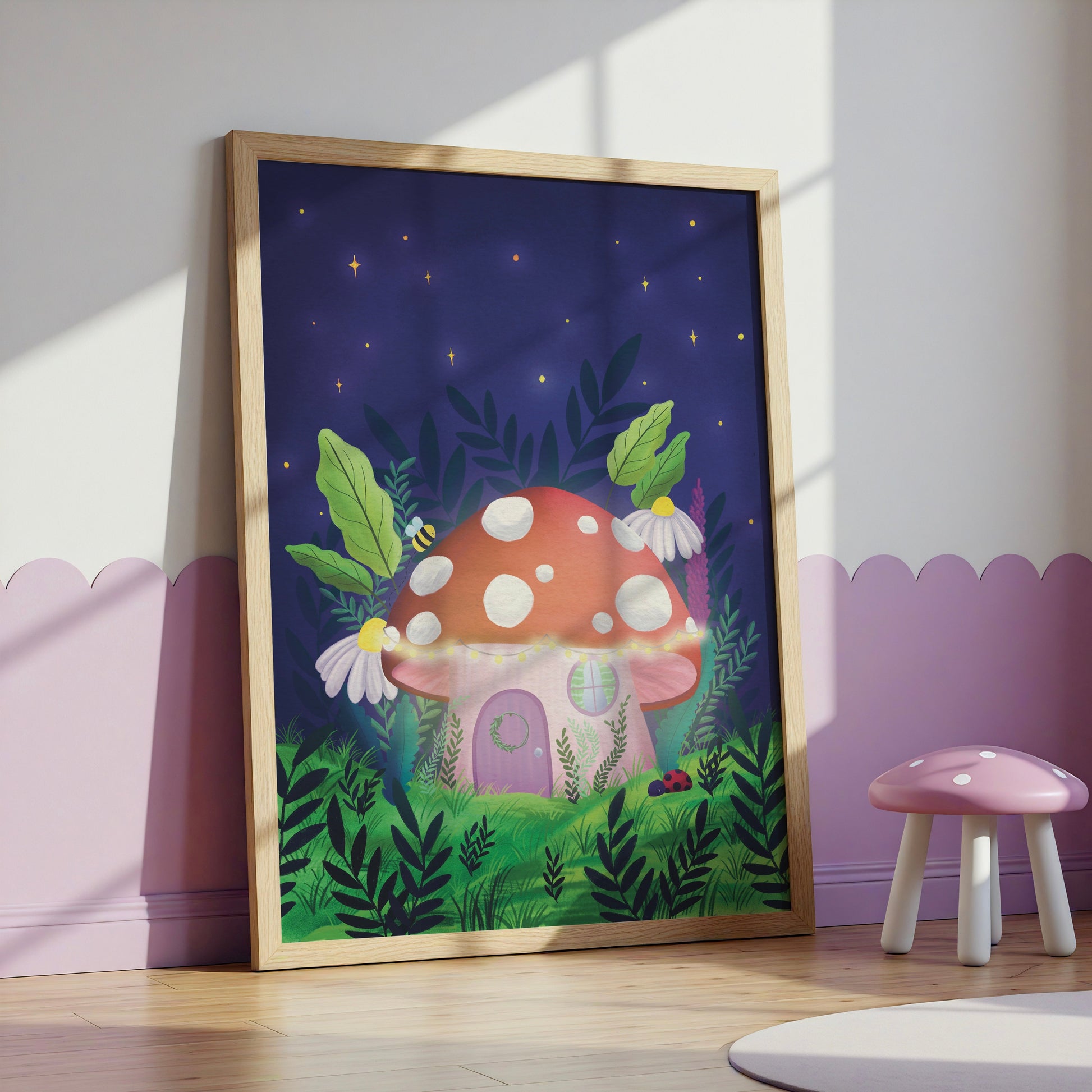 Whimsical Toadstool Art Print- Fairycore Wall Art: Multiple Sizes Available
