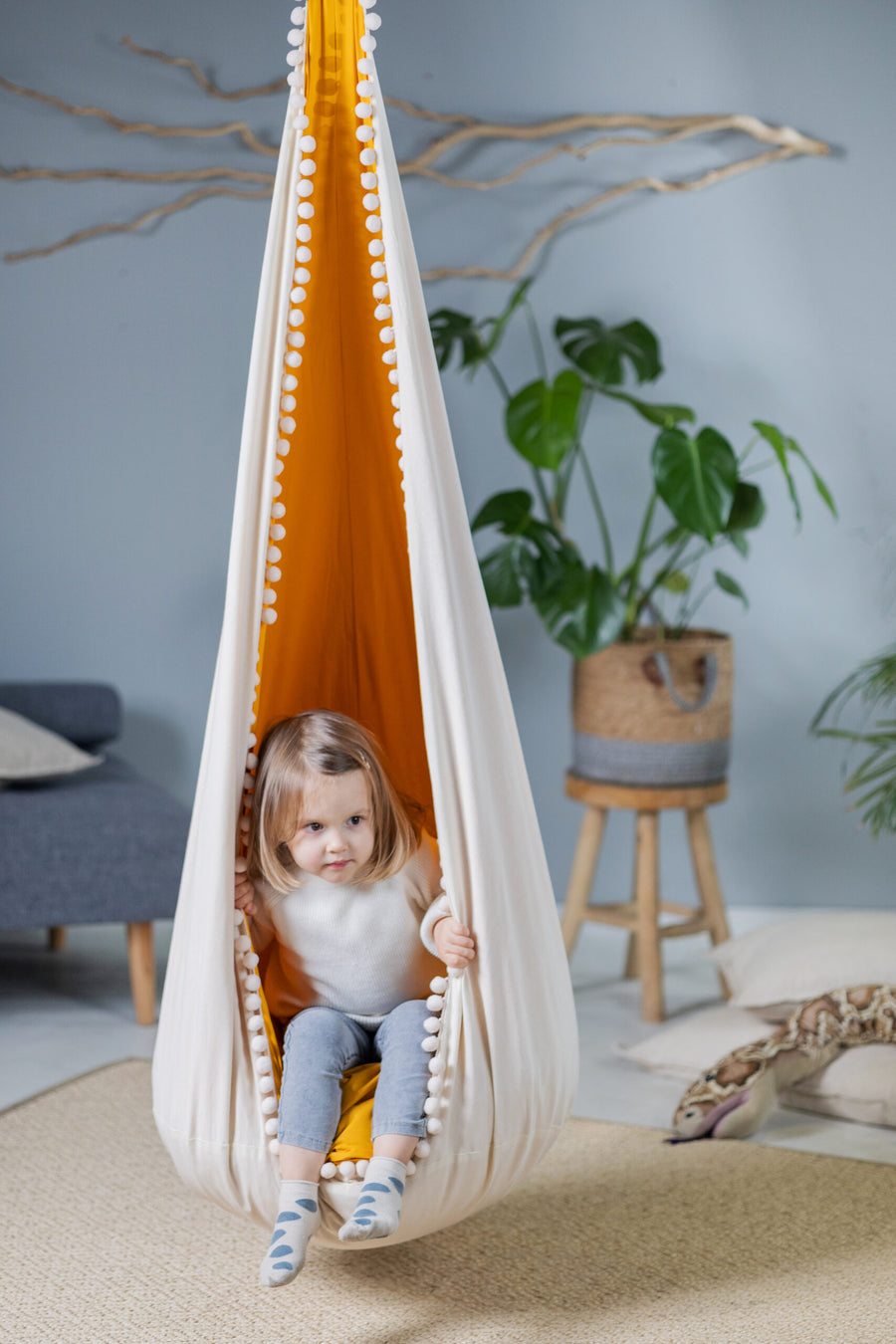 Kids' Cozy Cocoon Hammock – Fun & Safe Indoor/Outdoor Swing by Sówka at brixbailey.com