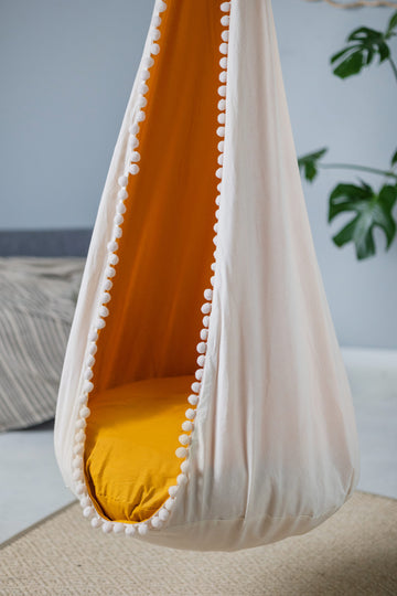 Kids' Cozy Cocoon Hammock – Fun & Safe Swing for Play and Relaxation by Sówka at brixbailey.com