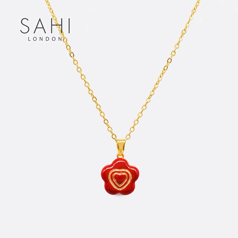 Little Flower Flip Pendant Necklace in Gold