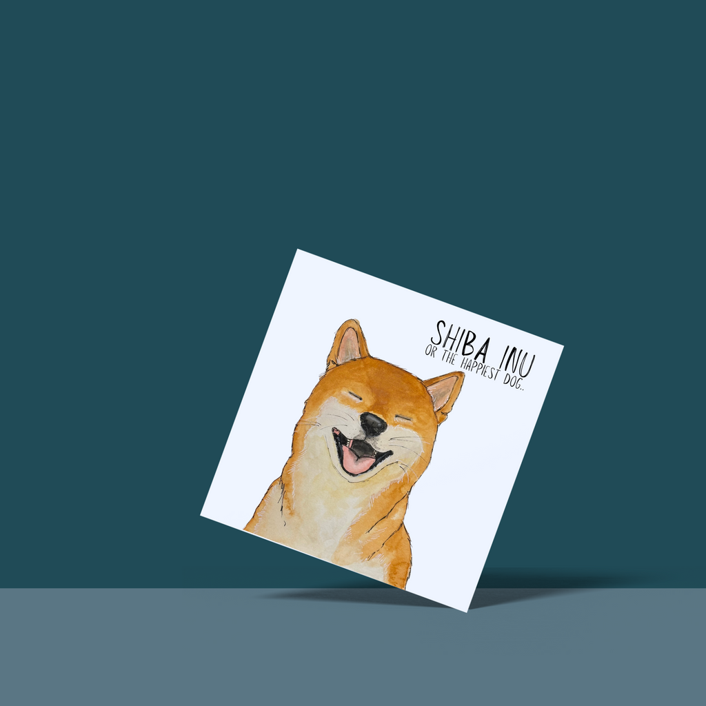 Escape Plans & Birthday Barks” – Shiba Inu Greeting Card